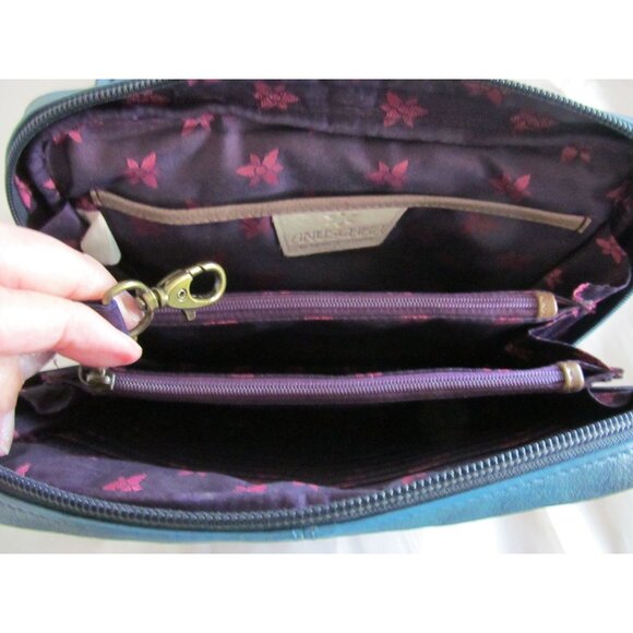 Anuschka Genuine Leather Hand-Painted Crossbody Bag with Zebra Sunset Design - Picture 7 of 16